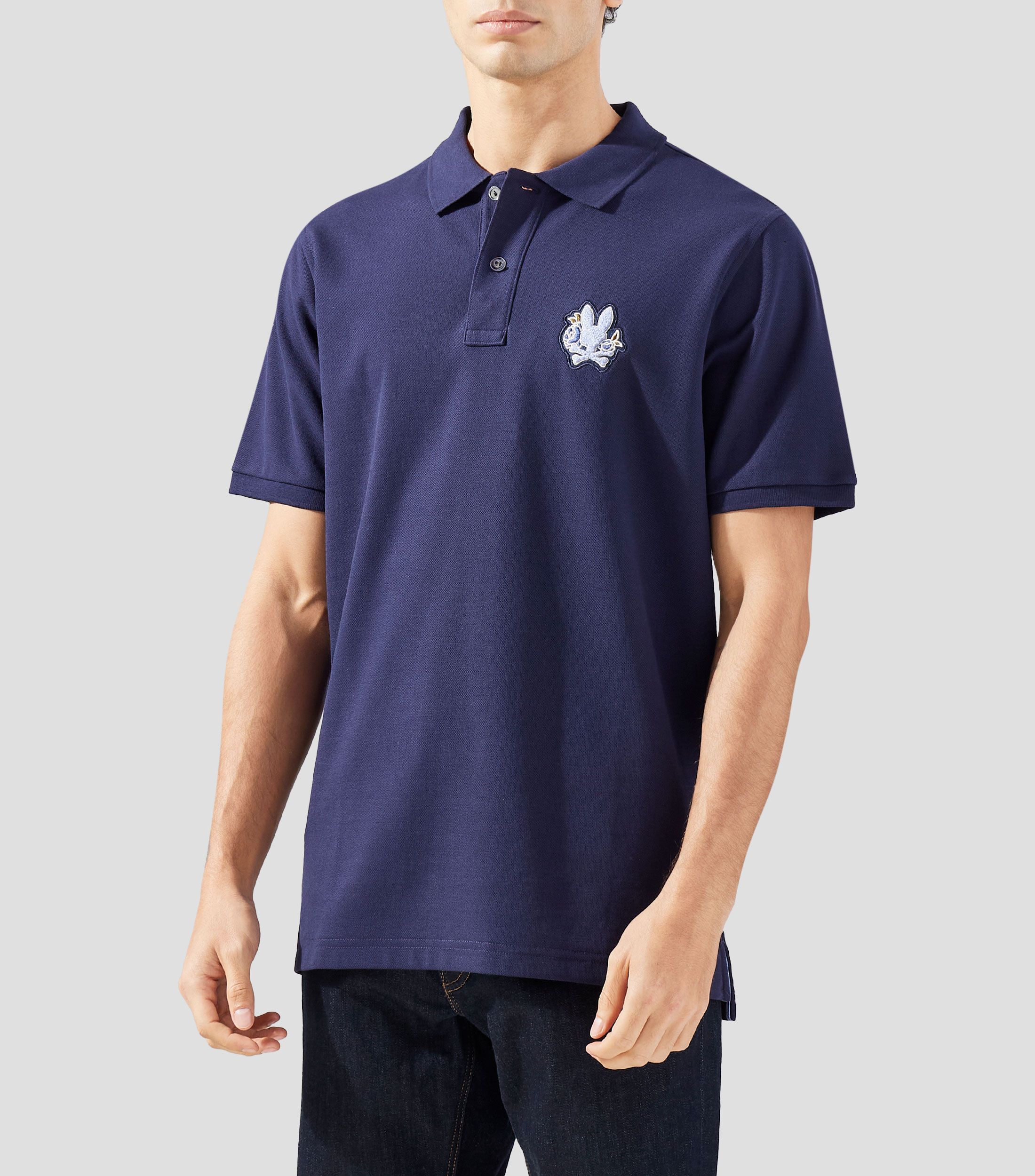 Playera tipo polo manga corta lisa Hombre
